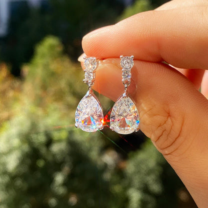 Huitan Gorgeous AAA Cubic Zirconia Water Drop Charm Women Drop Earring Wedding Band Jewelry White/Purple High Quality...