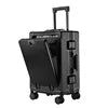 20 24 Inch Front Opening Luggage Men's and Women's Multifunctional Password Lock Trolley Case Travel Wheels Suitcases Cup Holder - Kimlud