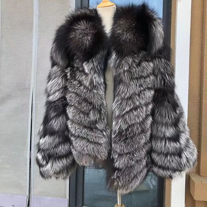 2022 Winter Wear Fashion Women  Fur Coat Real Fur Luxury Jacket Natural Finland  Fur Plus Size Coat