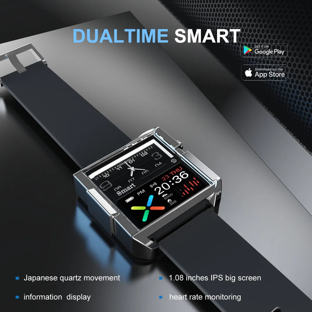 T9 Hybrid Smartwatch Heart Rate Blood Pressure Monitor Waterproof IPS Stylish Smart Watch Seiko Movement For IOS Android - Kimlud