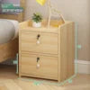 Wayon Furniture Wooden Bedside Cabinet with 3 Lockable Drawers, Secure Storage for Home Bedroom Nightstand | Kimlud...