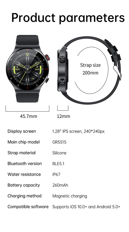 Qw33 BW0382 Round Fashion Smartwatches Montre Intelligente Hombre Sport Fitness Tracker Mens Style Full Touch Screen Smart Watch