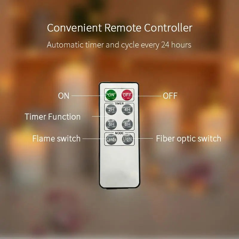 Fiber Optic LED Candle with Flashing Light - Perfect for Festivals & Daily Home Matching