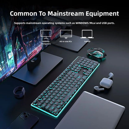 Front Walker X7S Wireless Keyboard and Mouse Set Silent Ultra-thin High-value Gaming Computer Office Mechanical Keyboard - Kimlud