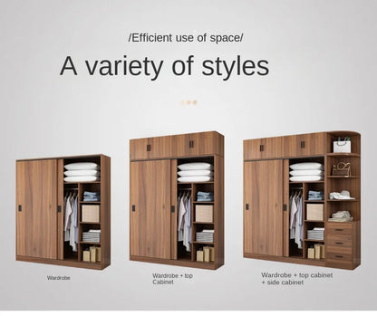 Modern Minimalist Bedroom Furniture Wooden Wardrobe Clothing Closet Cabinet Combination Closet Cupboard Bureau Armoire...