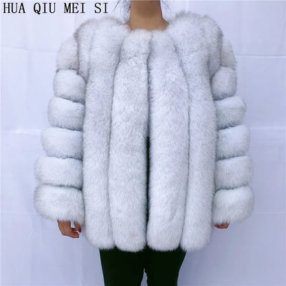 Women's clothing fur coat  red fox coat vertical stripe silver fox red fox fur coat  fox fur coat women's natural fur coat coat