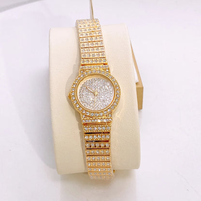 Latest Popular Fashion Gold Plated Bangle Bracelet Watch Wedding Party Gift Birthday Bridal Wristwatch