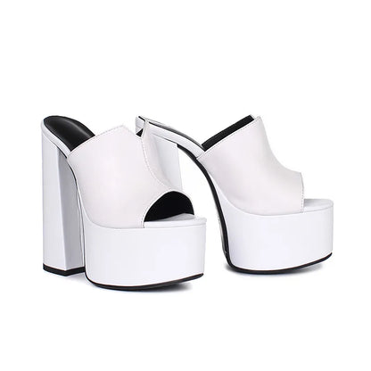ASUMER 2024 genuine leather sandals women fashion brand thick high heel party Night Club Shoes sexy platform sandals ladies - Kimlud