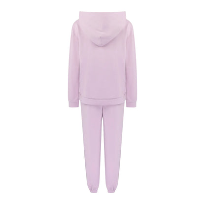 Women's Tracksuit Casual Solid Long Sleeve Hooded Sport Suits Autumn Warm Hoodie Sweatshirts and Long Pant Fleece Two Piece Sets - Kimlud