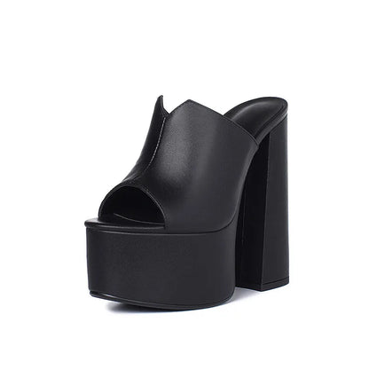 ASUMER 2024 genuine leather sandals women fashion brand thick high heel party Night Club Shoes sexy platform sandals ladies - Kimlud