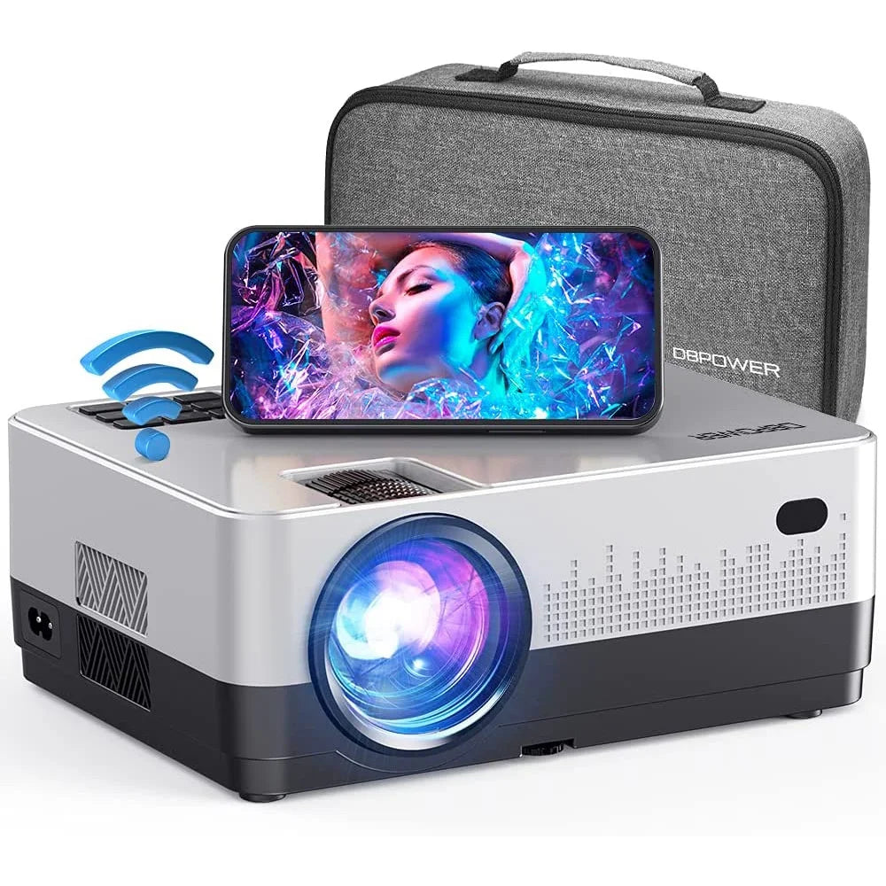 DBPOWER WiFi Projector with Carry Case 8500L Full HD 1080p Video Supports IOS/Android Sync Screen 5000 Lumens Updated...