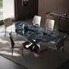 Nordic Modern Luxury Marble Dining Table with Extendable Metal Legs Hot Sale Home Furniture Stone Style Living Room - Kimlud