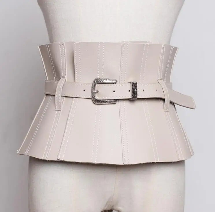 Women's runway fashion slim pu leather Cummerbunds female Dress coat Corsets Waistband Belts decoration wide belt R1762...