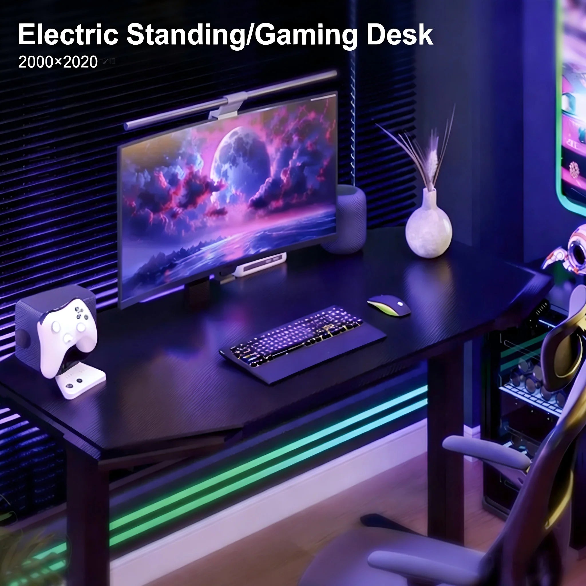 Factory Customized Large Computer Racing RGB Light Gamer Table for Home Office Gaming Desk
