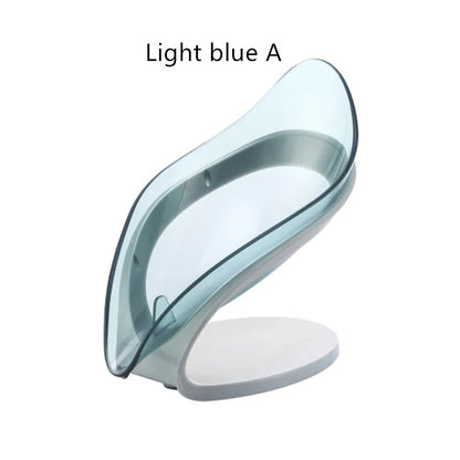 Suction Cup Soap Dish Box For Bathroom Shower Soap Holder with Drain Portable Leaf Shape Toilet Laundry Soap Rack Tray...