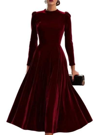 European American Cross-border Foreign Trade AliExpress for Autumn Winter New Women's Chinese Style Slim Fit Large Dress - Kimlud