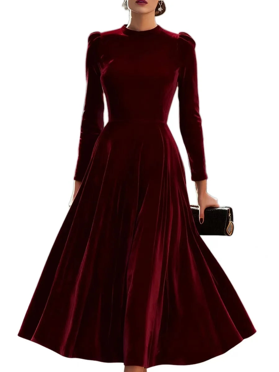 European American Cross-border Foreign Trade AliExpress for Autumn Winter New Women's Chinese Style Slim Fit Large Dress - Kimlud