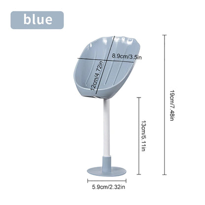 Suction Cup Soap Dish Box For Bathroom Shower Soap Holder with Drain Portable Leaf Shape Toilet Laundry Soap Rack Tray...
