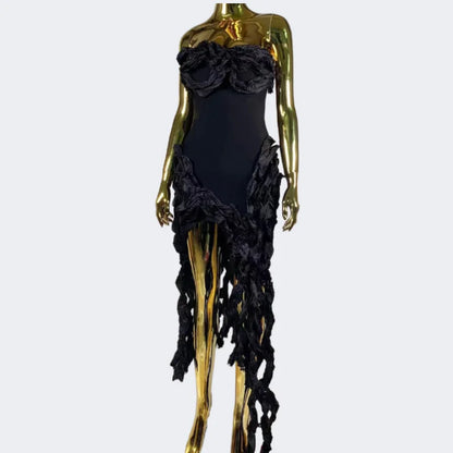 High Quality Custom Women Fashion Clothes Manufacturer Tassel Pleated Dresses Summer Dress Womens Party Wear