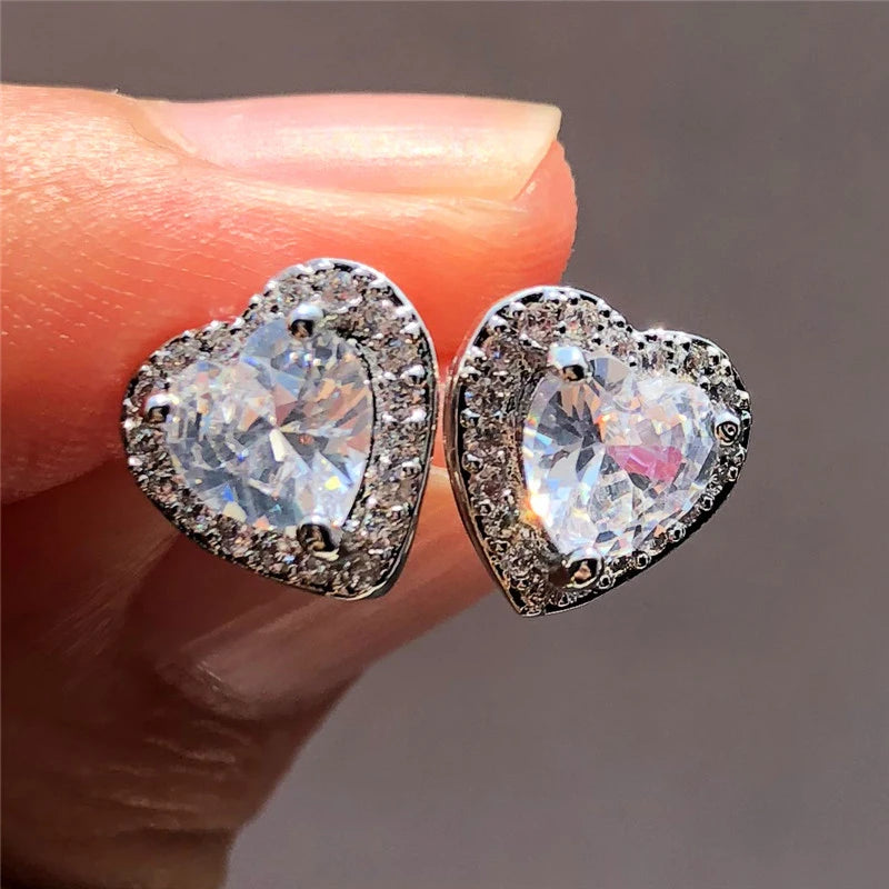 Huitan Fashion Simple Heart Design Women Earring 7 Colors Available Suitable for All Occasions Wedding Party Daily Wear...