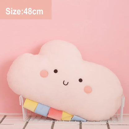 Cute Emotion Face Weather Pillow Stuffed Plush Thunder Dark Clouds Rainbow White Cloud Cushion Baby Bed Room Decor Home Decor - Kimlud