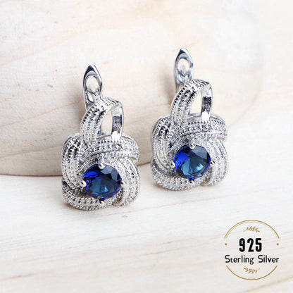 Blue Zirconia Women Jewelry Sets 925 Sterling Silver Wedding Bridal Costume Jewellery Earrings Rings Bracelets Pendant...