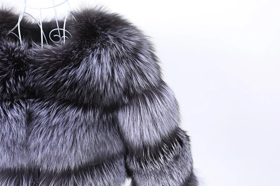 2024 maomaokong Super Hot Winter Women Luxury Thick Real Raccoon Fur Coat Natural Fox Fur Jacket Plus Size Jackets Female Vest