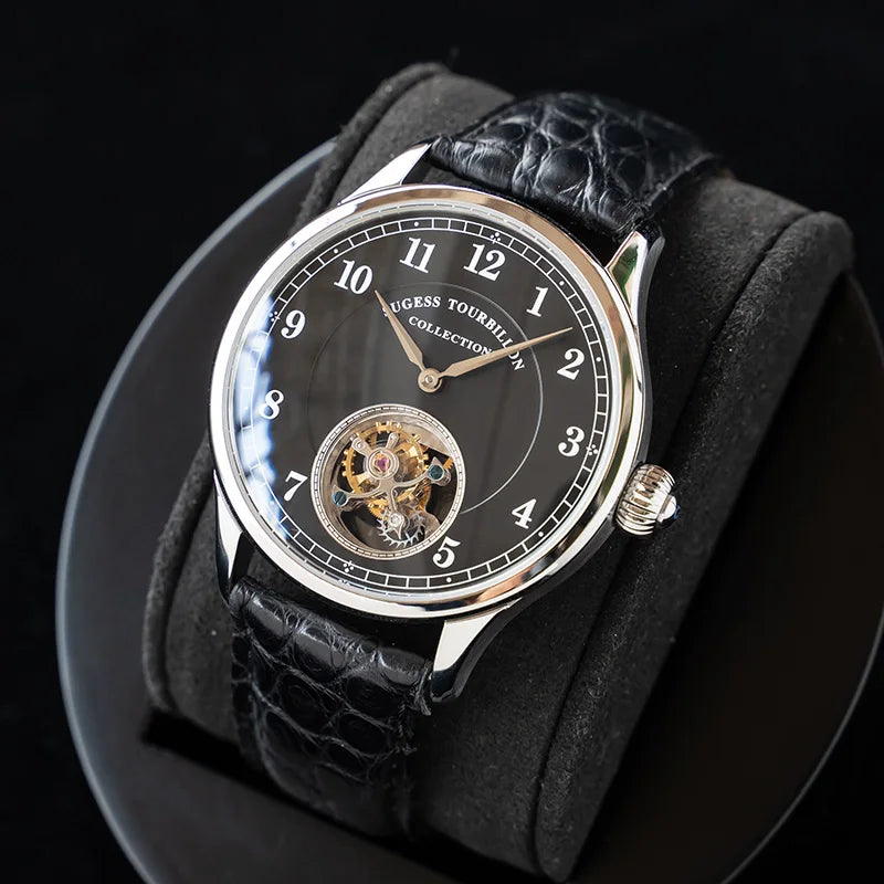Sugess Genuine Tourbillon Business Men Watch Original ST8000 Movement Luxury Skeleton Mechanical Watches Sapphire Wristwatches - Kimlud