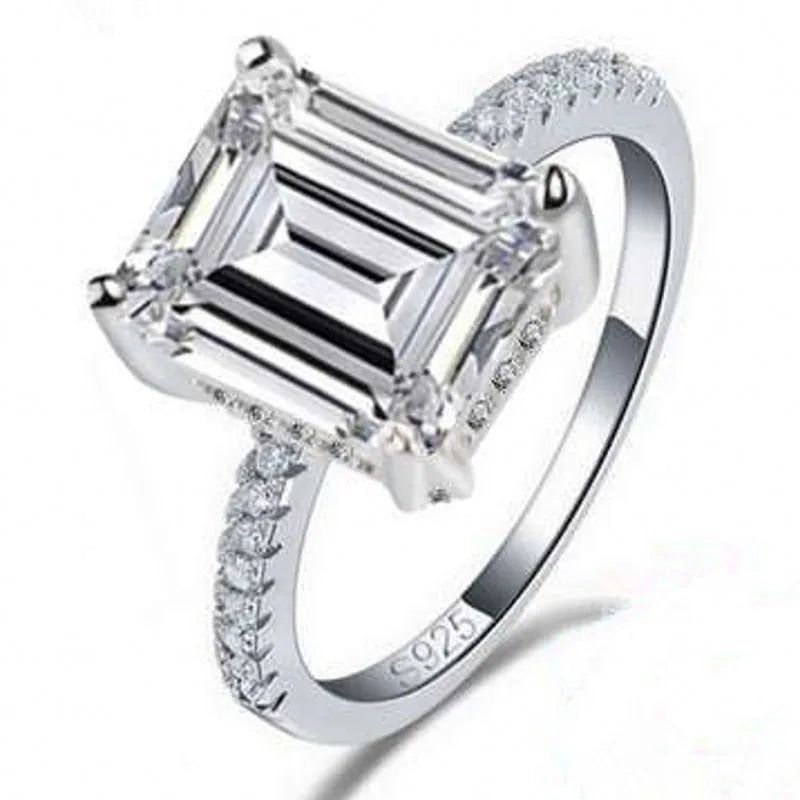 2020 Emerald cut 3ct Lab Diamond Ring 925 sterling silver Jewelry Engagement Wedding band Rings for Women Bridal Party accessory