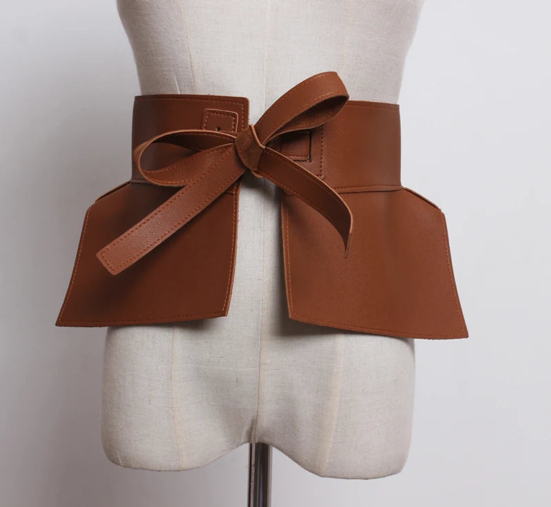 Women's Runway Fashion PU Leather Cummerbunds Female Dress Corsets Waistband Belts Decoration Wide Belt TB1815 | Kimlud...