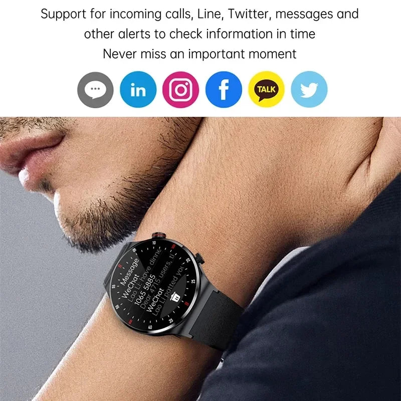Magnetic Charging Mens Smart Watches Hombre HD Display with Multiple Sports Healthy Monitoring Support NFC Accesses Control