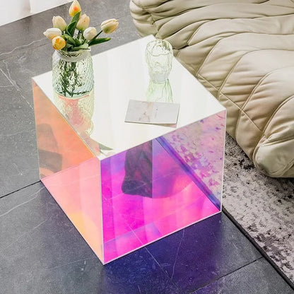 FURNITURE Designers Unique Acrylic Coffee Table Acrylic Side End Table for Living Room Luxury Checkerboard Cube Decorate - Kimlud