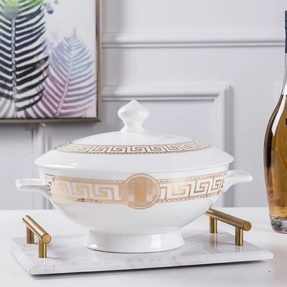 Hot Sale 60 Pcs Western Royal Home Hold Ceramic Dinnerware Sets | Kimlud Luxury Table