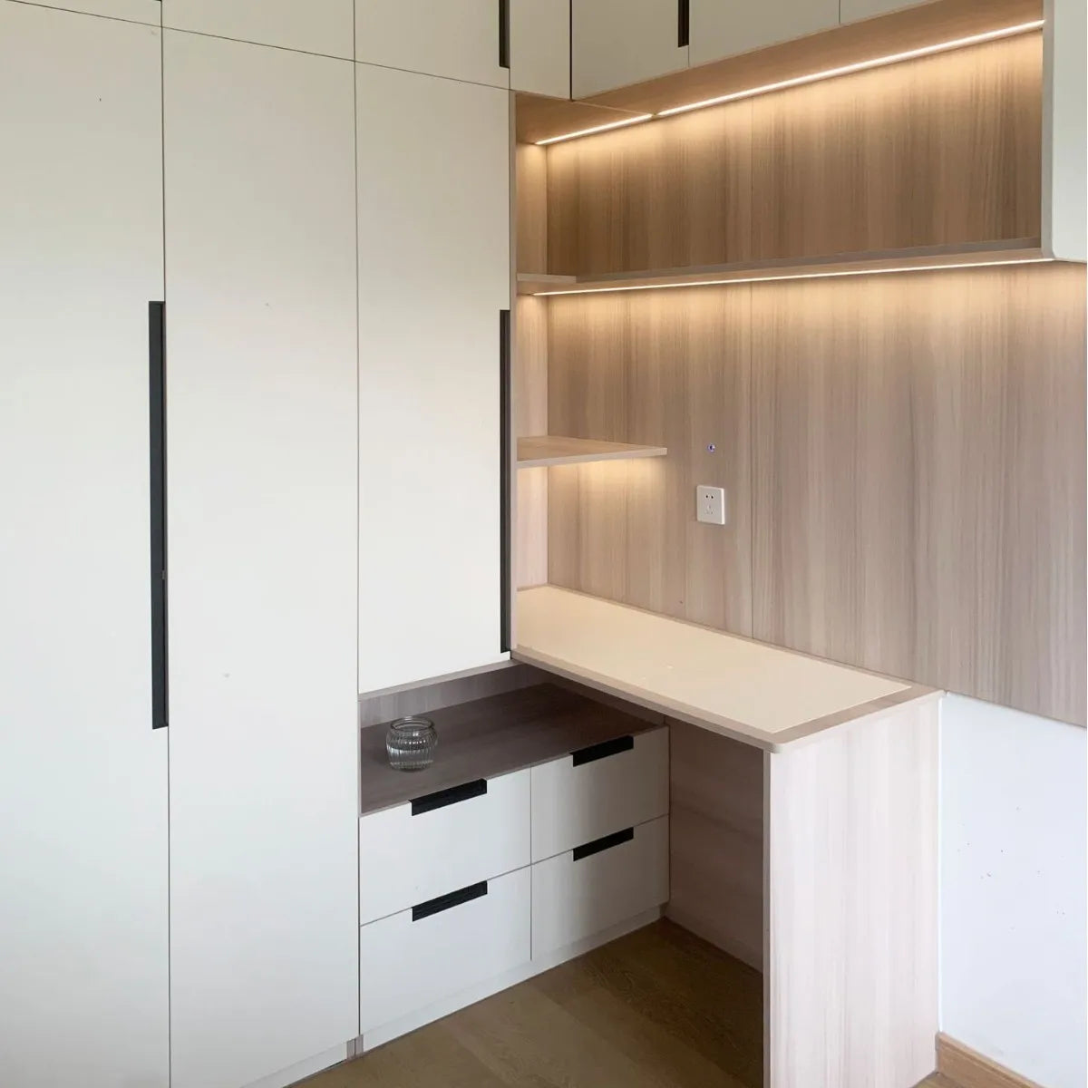Custom Modern Wood Kitchen Cabinets & Bedroom Wardrobe Set | Foshan High Gloss Furniture | ENF-Grade Whole-House Storage...