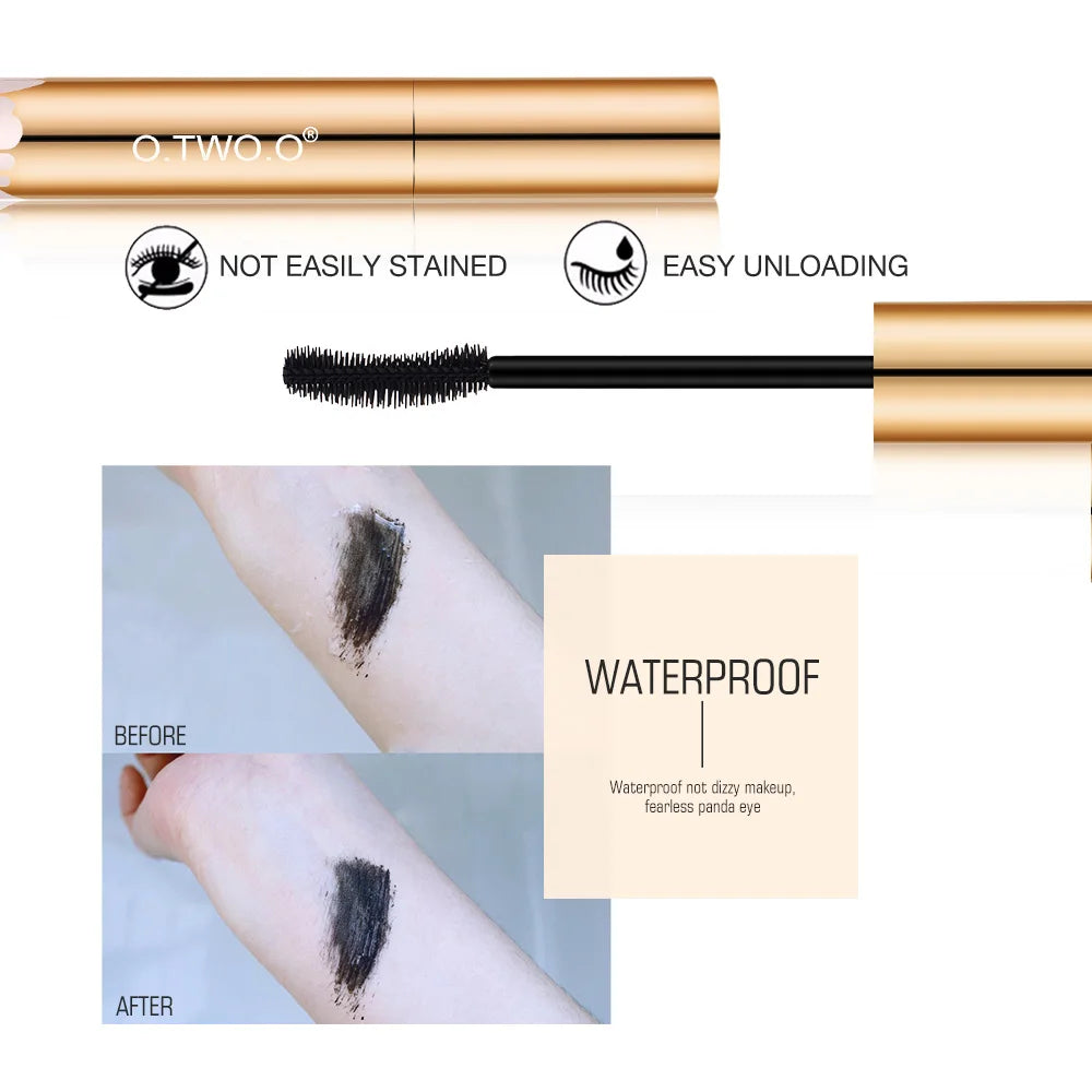 O.TWO.O 3D Mascara Lengthening Black Lash Eyelash Extension Eye Lashes Brush Beauty Makeup Long-wearing Gold Color...