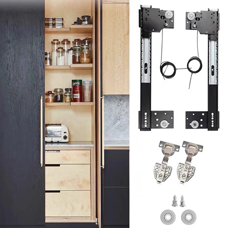 Heavy Duty Cold Rolled Steel Kitchen Cabinet Pocket Door Ball Bearing Slides System Accessories Sliding Folding for...