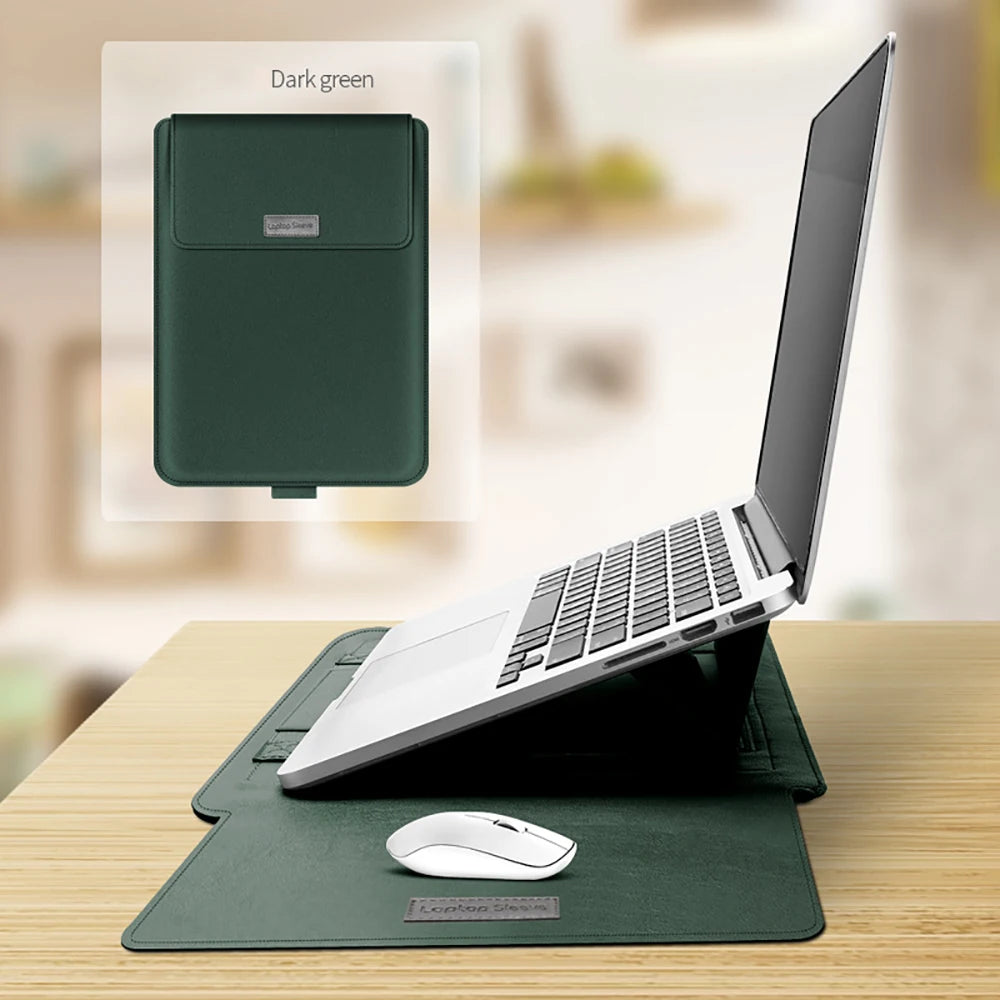 PU Stand Cover For Macbook Pro 16 Case 2023 M3 Laptop Sleeve For Macbook Air 13 Case 2022 M2 Pro 14 15.3 Air Matebook...