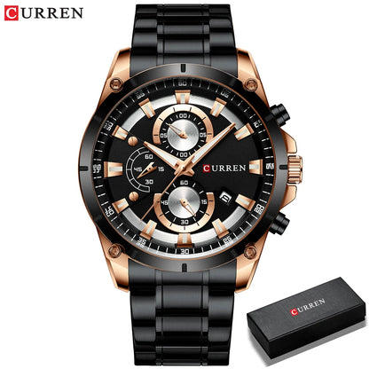 CURREN Mens Watches Fashion Top Brand Luxury Business Automatic Date Watch Men Casual Waterproof Watch Relogio Masculino+Box