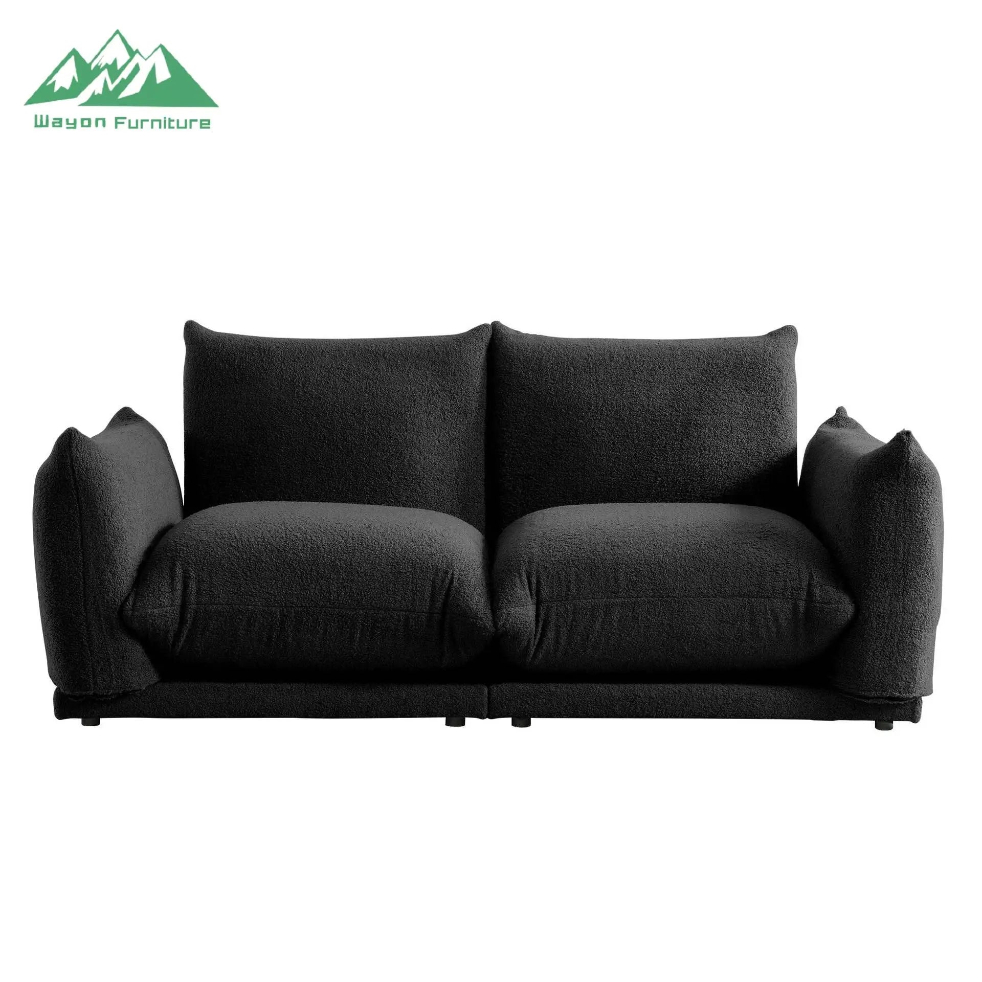 Wayon Convertible Sofa Bed Set Frameless Tufted L-Shape Flannel Modern Apartment Villa Living Room Furniture