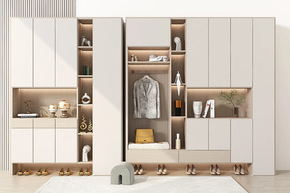 Customized Modern Design Wooden Shoe Cabinet with Bench for Home or Apartment Living Room Furniture for Hotels | Kimlud...