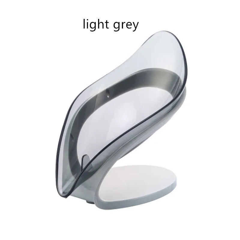 Suction Cup Soap Dish Box For Bathroom Shower Soap Holder with Drain Portable Leaf Shape Toilet Laundry Soap Rack Tray...
