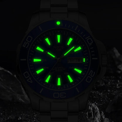 NIBOSI Automatic Men Watch Mechanical Waterproof Date Week Watches Men's Sports Wristwatch Man Stainless Steel Relogio Masculino