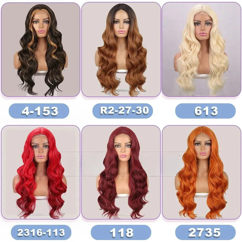 Europe and the United States Before the Lace Chemical Fiber Women's Big Wave Long Curly Hair Synthetic High Temperature Silk Wig