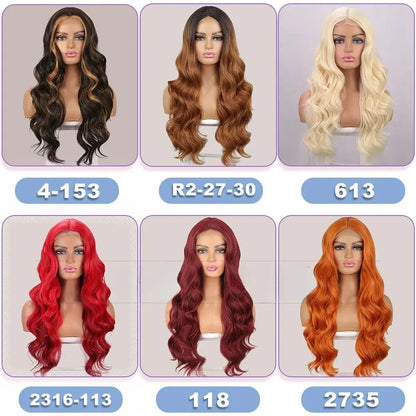 Europe and the United States Before the Lace Chemical Fiber Women's Big Wave Long Curly Hair Synthetic High Temperature Silk Wig