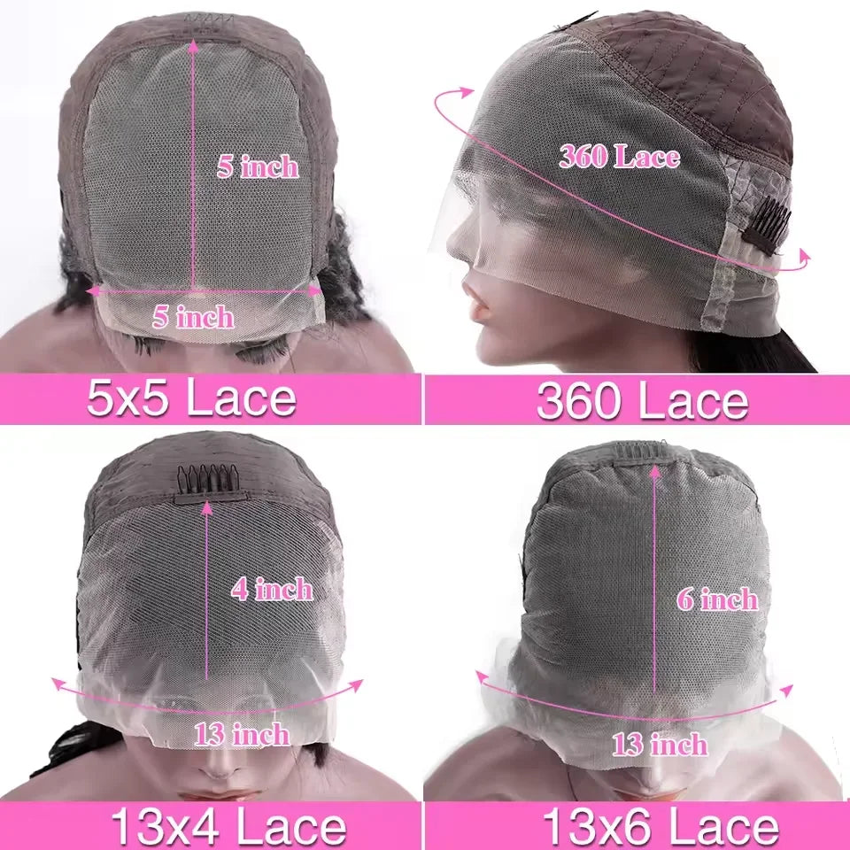 Wholesale 13x4 Deep Wave Lace Front Wigs Human Hair 200% Density Curly Frontal Wigs for Black Women Natural Color 30...