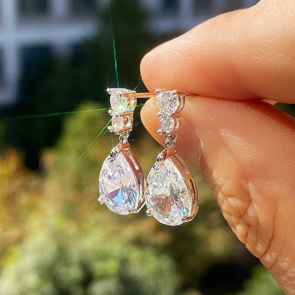 Huitan Gorgeous AAA Cubic Zirconia Water Drop Charm Women Drop Earring Wedding Band Jewelry White/Purple High Quality...