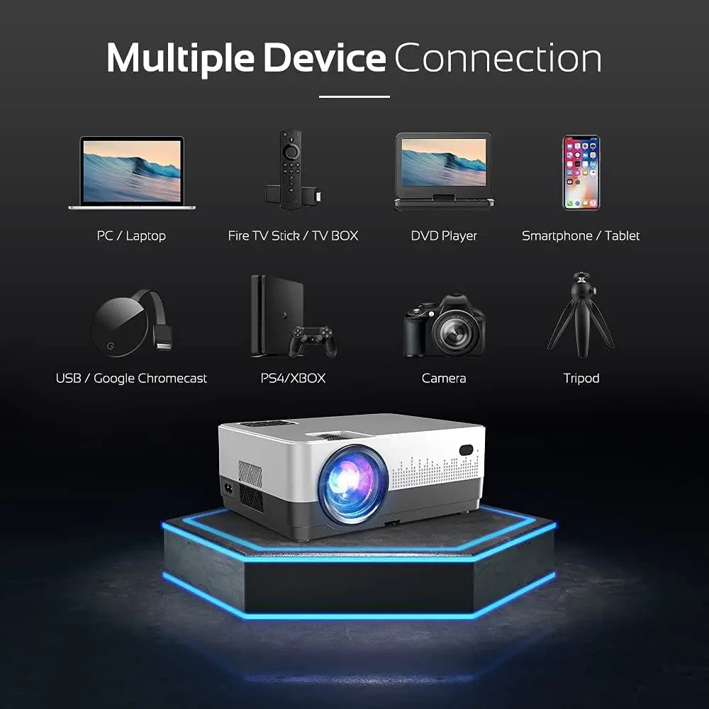 DBPOWER WiFi Projector with Carry Case 8500L Full HD 1080p Video Supports IOS/Android Sync Screen 5000 Lumens Updated...