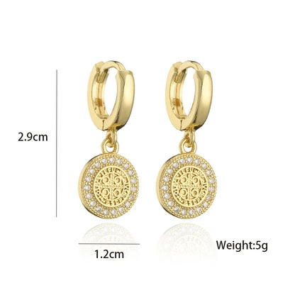 NEWBUY Fashion Gold Color Copper Geometric Earrings Luxury CZ Elephant Charm Dangle Earring Female Party Jewelry Accessories