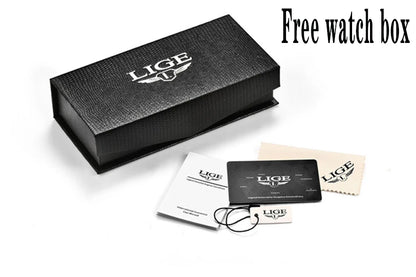 LIGE Women Watches Luxury Brand Ultra-thin Calendar Week Quartz Watch Ladies Clocks Mesh Stainless Steel Waterproof Reloj Mujer