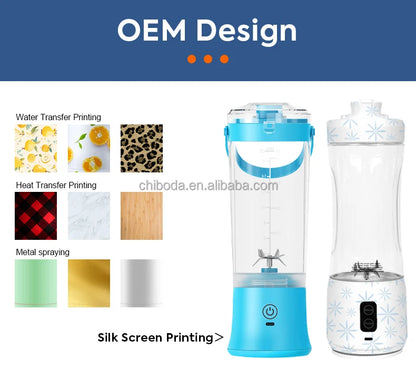 NEW Design 500ml Fresh Fruit Personal Wireless USB Portable Juicer Cup Rechargeable Mini Blender Mixer Home Gym Office Travel